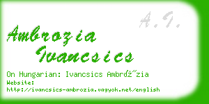 ambrozia ivancsics business card